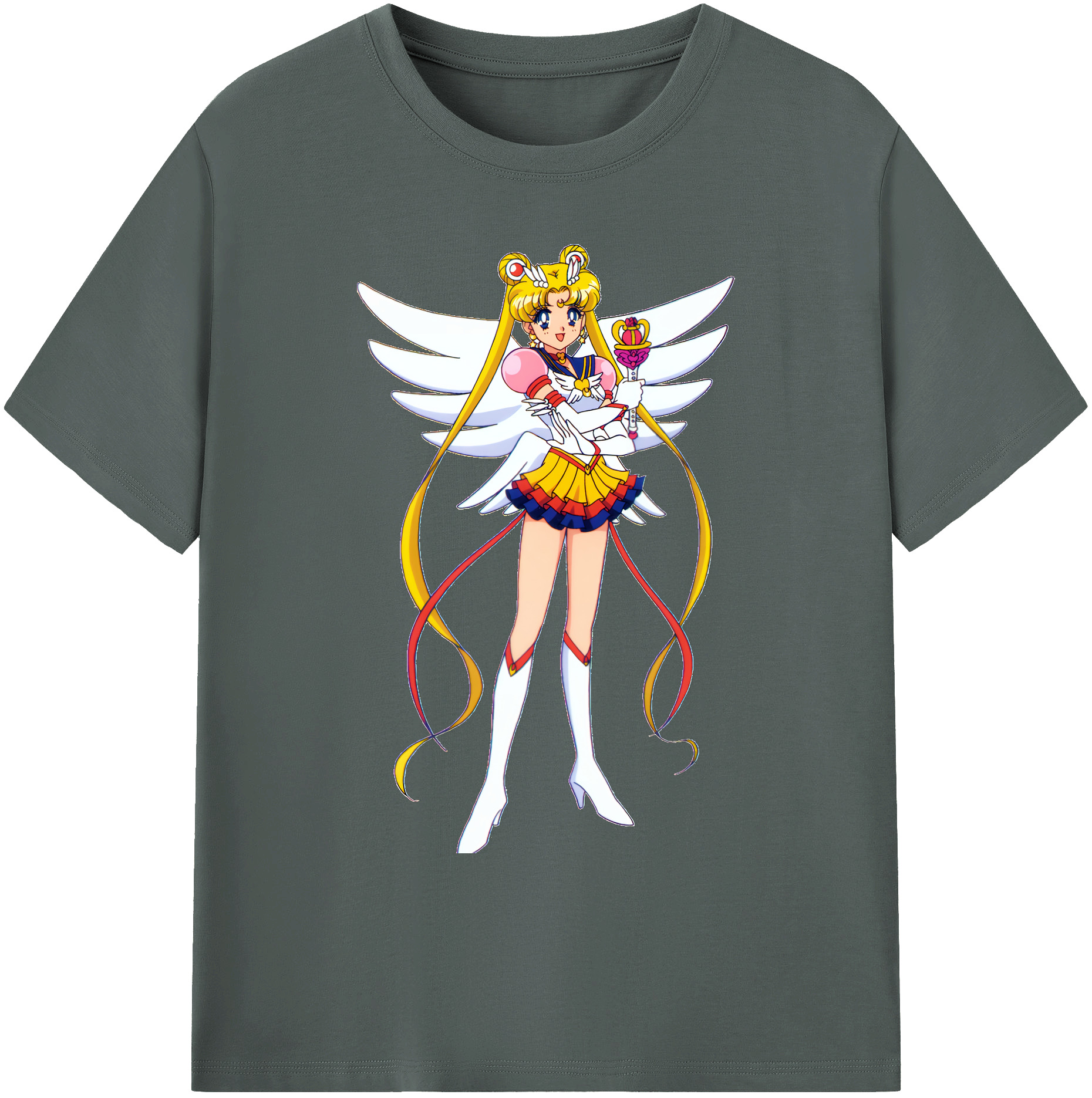 （画像用） 美少女戦士セーラームーン 月野 うさぎ つきの うさぎ Sailor Moon Tsukino Usagi 綿100％ メンズ半袖Tシャツ｜肌触りやわらか＆通気性